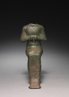 Statuette: Seated Mummiform Deity, 664-525 BC. Egypt, Late Period, Dynasty 26 or later. Bronze,