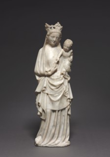 Virgin and Child with a Bird, c. 1350. France, Île-de-France, Paris, 14th century. Marble; without