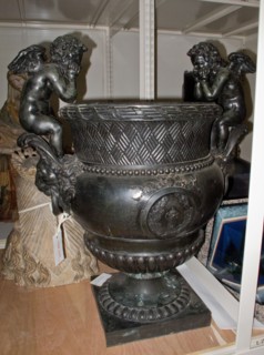 Urn with Putti, 1700s. France, 18th century. Bronze; overall: 88.9 x 73.7 x 52.1 cm (35 x 29 x 20