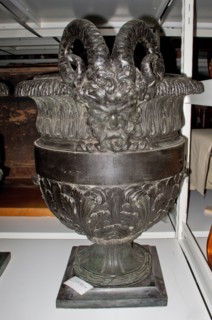 Pair of Urns with Satyr Heads, 1700s. France, 18th century. Bronze; overall: 80.6 x 67 x 55.9 cm
