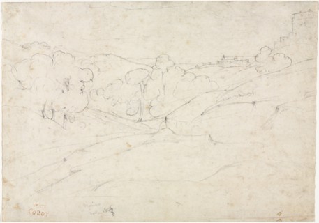 View of Marino (recto); Sketch for a Landscape (verso), 1827. Jean Baptiste Camille Corot (French,