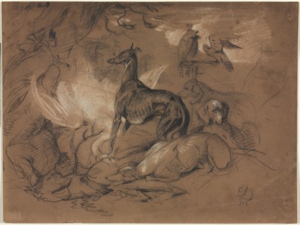 Studies of Animals, 1873. Edwin Henry Landseer (British, 1802-1873). Charcoal and pencil heightened