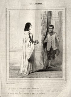 Les Lorettes, 1842. Paul Gavarni (French, 1804-1866). Lithograph