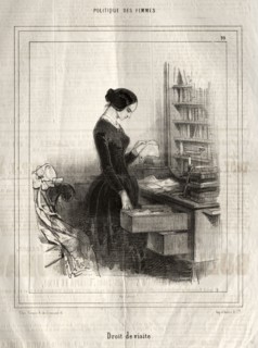 Politique des Femmes:  Droit de visite, 1843. Paul Gavarni (French, 1804-1866). Lithograph