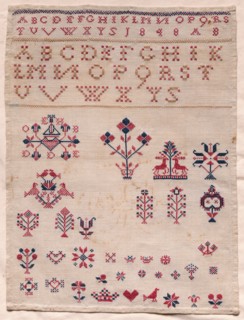 Sampler, 1848. America, Pennsylvania Dutch, 19th century. Embroidery; cotton on linen; average: 32