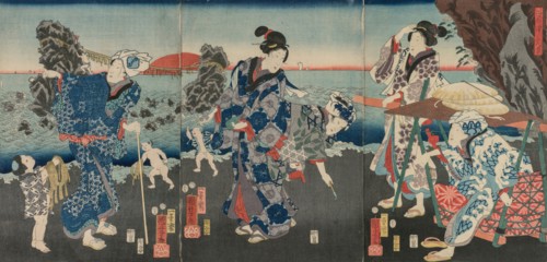 Sunrise at Futami Bay, 1854. Utagawa Kuniyoshi (Japanese, 1797-1861). Color woodblock print;