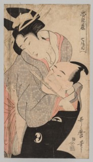 Man and Woman, 1753-1806. Kitagawa Utamaro (Japanese, 1753?-1806). Color woodblock print; sheet: 38
