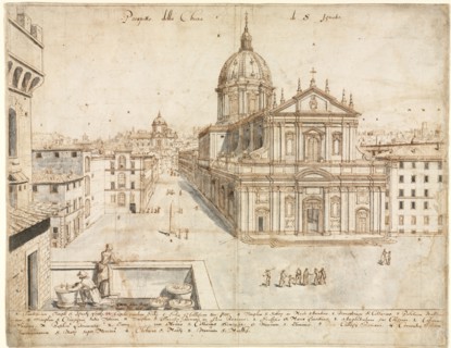 Eighteen Views of Rome: The Church of Sant'Ignazio, 1665. Lievin Cruyl (Flemish, c. 1640-c. 1720).
