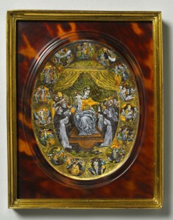 Plaque Depicting the Madonna and Frame, mid 1500s for plaque