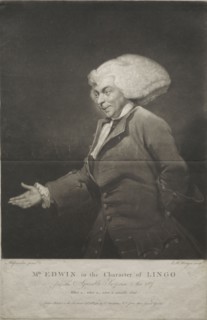 Mr. Edwin in the Character of Lingo, 1784. Charles Howard Hodges (British, 1764-1837). Mezzotint