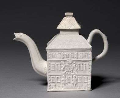 Teapot, 1740-1750. Staffordshire Factory (British), Aaron Wood (British). Salt-glazed earthenware;