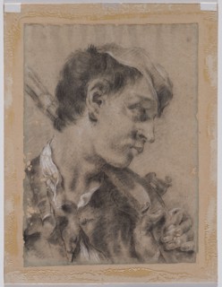 Head of a Young Man in Profile with a Gun over His Shoulder, c. 1730/40s. Giovanni Battista