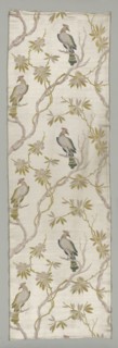 Cockatoos, late 1700s - early 1800s. France, late 18th - early 19th century. Brocade and