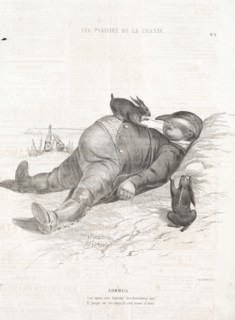 Les Plaisirs de la chasse:  Sommeil, 1842. Alade Joseph Lorentz (French, 1813-after 1858).