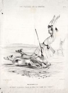 Les Plaisirs de la chasse:  Maladresse, 1842. Alade Joseph Lorentz (French, 1813-after 1858).