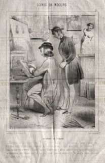 Scènes de moeurs:  La Droit de visite.  J'espère ne pas vous gener?.... Charles Joseph Traviès de