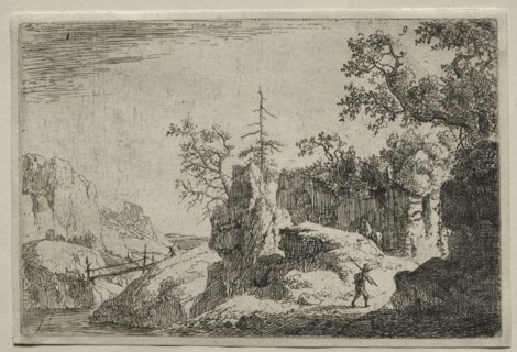 A Mountain Landscape, c. mid 17th century. Jan van Aken (Dutch). Etching and engraving; sheet: 10.1
