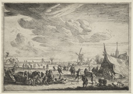 The Skaters. Peeter Bout (Flemish, 1658-1719). Etching