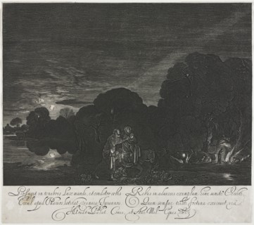 The Flight into Egypt (Night). Hendrik Goudt (Dutch, 1585-1630). Engraving