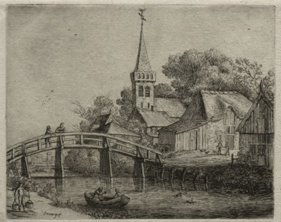 The Wooden Bridge. Jan van Goyen (Dutch, 1596-1656). Etching