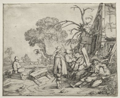 Landscape with Soldiers, 1626. Pieter Molyn (Dutch, 1595-1661). Etching
