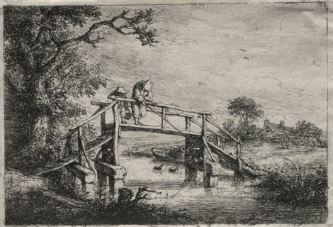 The Anglers. Adriaen van Ostade (Dutch, 1610-1684). Etching
