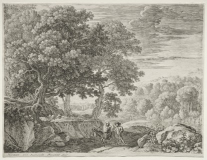 The Flight into Egypt:  The Holy Family. Herman van Swanevelt (Dutch, c. 1600-1655). Etching