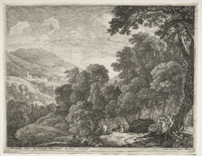 The Flight into Egypt:  The Cave. Herman van Swanevelt (Dutch, c. 1600-1655). Etching