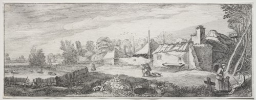 Landscape with a Farm. Jan van de Velde (Dutch, 1620-1662). Etching