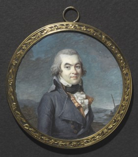 Portrait of a Man in a Landscape, c. 1795. Marie Gabrielle Capet (French, 1761-1818). Watercolor on