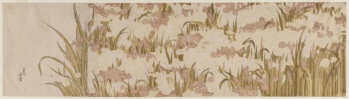 White and Purple Irises, early 1800s. Katsushika Hokusai (Japanese, 1760-1849). Color woodblock