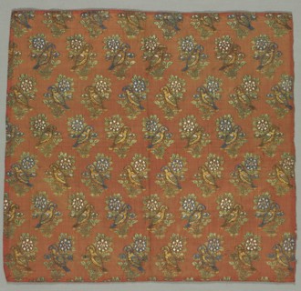Taffeta Fragment with Gul-u-Bulbul (Rose and Nightingale) Pattern, 1700s. Iran, 1700s. Taffeta,