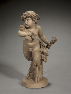 Young Satyr Running with an Owl, 1770s. Clodion (French, 1738-1814). Terracotta; overall: 32 x 15.2