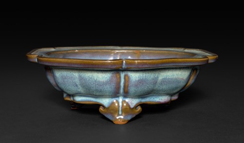 Flower Pot Stand or Bulb Bowl: Jun ware, 14th-15th Century. China, possibly Henan province, Yuan