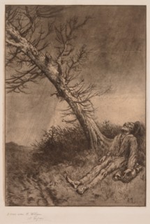 Death of a Vagabond, c. 1875. Alphonse Legros (French, 1837-1911). Etching and aquatint