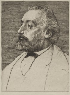 Léon Gambetta. Alphonse Legros (French, 1837-1911). Etching and drypoint