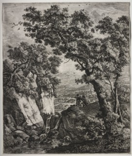 Tobit and the Angel. Anthonie Waterloo (Dutch, 1609/10-1690). Etching