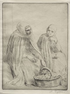 The Egg Merchants (1st Plate). Alphonse Legros (French, 1837-1911). Drypoint