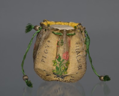 Woven Purse, 1700s. France, 18th century. Tapestry, silk and gold thread; overall: 9.5 x 7 cm (3