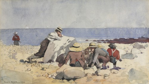 A Clam-Bake, 1873. Winslow Homer (American, 1836-1910). Watercolor, gouache, and graphite; sheet: