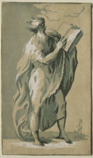 An Old Man Standing, 1725. Antonio Maria I Zanetti (Italian, 1680-1757). Chiaroscuro woodcut