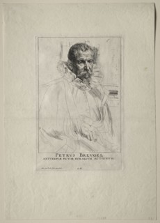 Portrait of Pieter Breughel. Anthony van Dyck (Flemish, 1599-1641). Etching