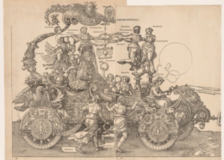 The Great Triumphal Car of Emperor Maximilian, 1523. Albrecht Dürer (German, 1471-1528). Woodcut