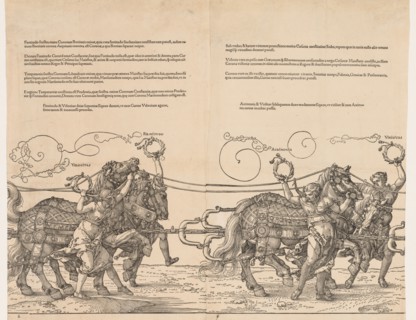 The Great Triumphal Car of Emperor Maximilian, 1523. Albrecht Dürer (German, 1471-1528). Woodcut