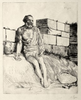 Job (First Plate). Alphonse Legros (French, 1837-1911). Etching and drypoint