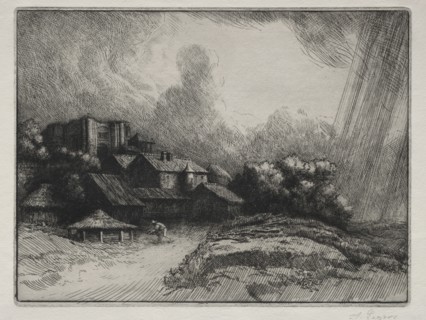 The Abbey Farm. Alphonse Legros (French, 1837-1911). Etching and drypoint