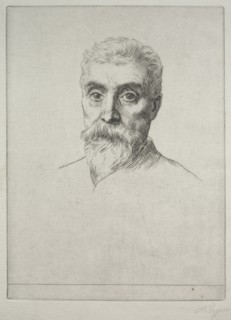 Portrait of Sir Hiram S. Maxim. Alphonse Legros (French, 1837-1911). Drypoint