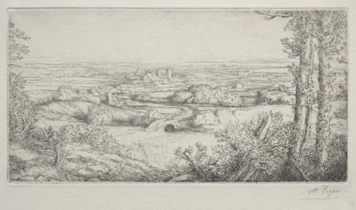 A Valley in Burgundy (Une Vallée en Bourgogne). Alphonse Legros (French, 1837-1911). Drypoint