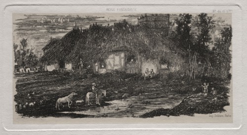 The Farm-Yard, 1861. Rodolphe Bresdin (French, 1822-1885), Auguste Delâtre. Etching; sheet: 15.5 x