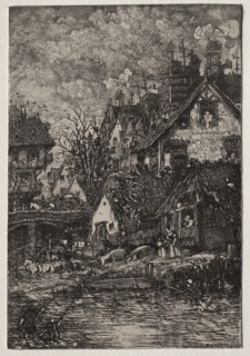 Published in la Revue Fantaisiste, Vol. II, 15 mai 1861: Entrance to a Village, 1861. Rodolphe